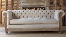 Load image into Gallery viewer, Ivy House Linen Chesterfield Sofa
