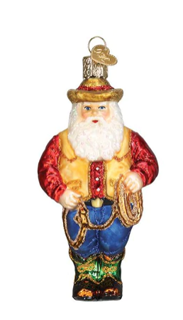Western Santa Christmas Ornament