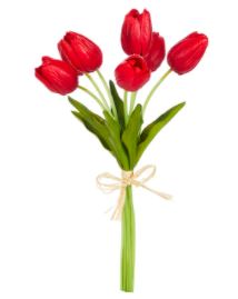 14" Real Touch Red Tulip Bundle