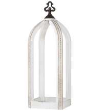 Load image into Gallery viewer, 21&quot; White Distressed Open Lantern
