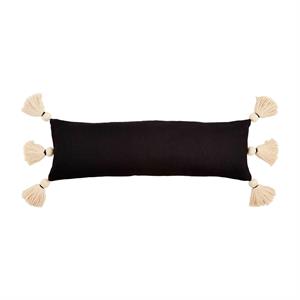 Lumbar Black Tassel Pillows