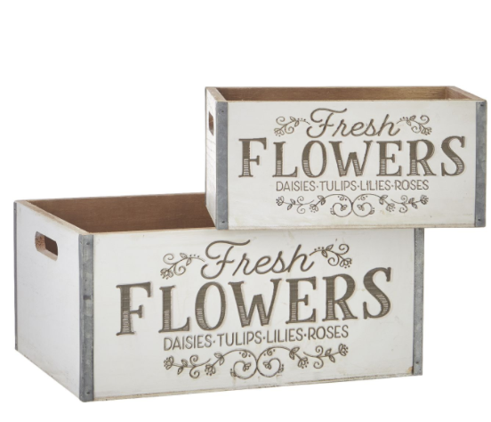 Fresh Flowers Laser Etched Crate