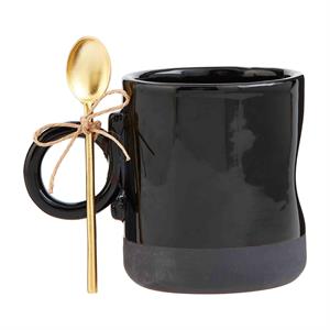 Black Stoneware Mug