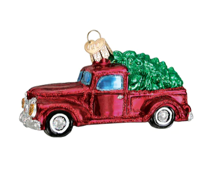 Old Truck w/Tree Christmas Ornament