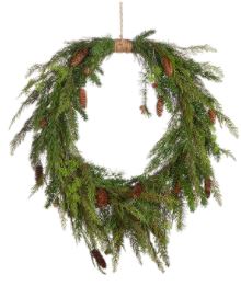 36" Oval Cedar and Pinecone Wreath