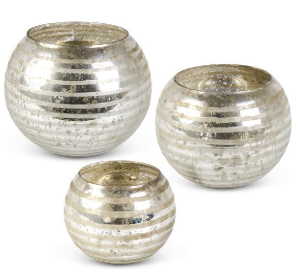 Mercury Glass Round Vases