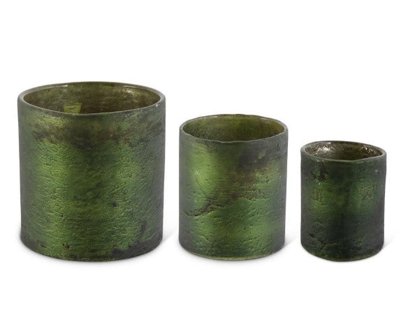 Olive Green Matte Glass Containers