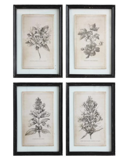 Wood Framed Wall Decor w/ Floral Image
