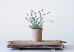 Faux Lavender in Paper Pot