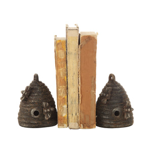 Cast Iron Beehive Bookends, Set of 2