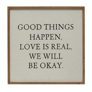 Good Things Happen Wood Framed Wall