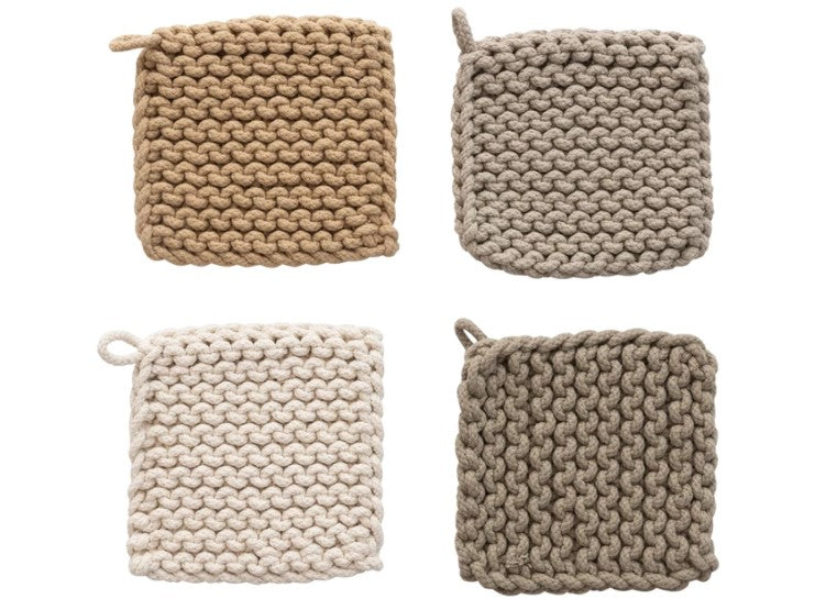 Square Cotton Crocheted Pot Holder