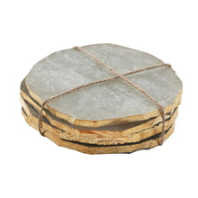 Load image into Gallery viewer, Quartz Coasters with Gold Edge, Set of 4
