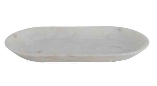 Oval Marble Tray, White