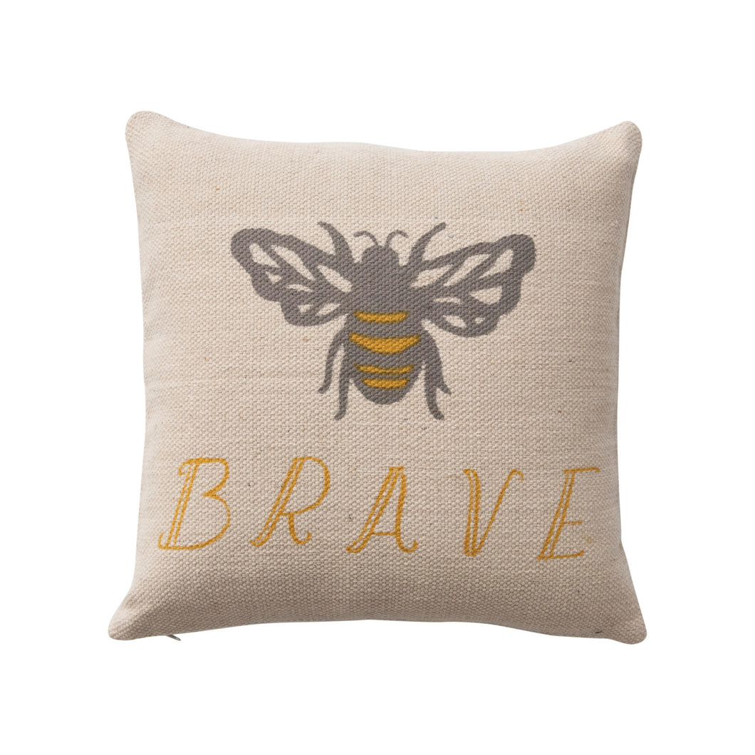 Cotton Pillow w/ Bee 