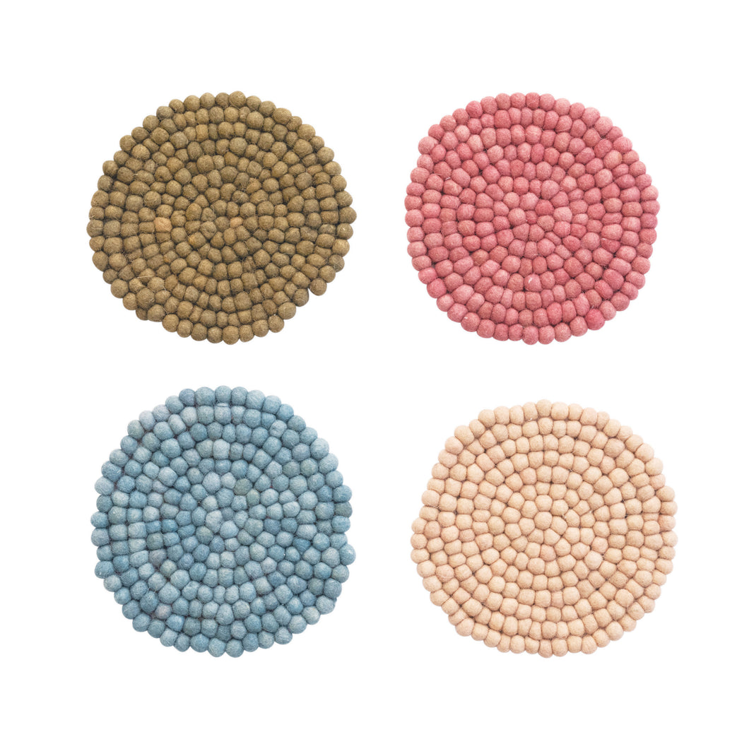 Handmade Wool Felt Ball Trivet