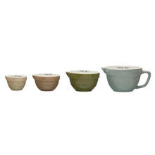 Load image into Gallery viewer, Stoneware Batter Bowl Shaped Measuring Cups, Multi Colors
