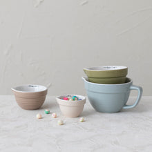 Load image into Gallery viewer, Stoneware Batter Bowl Shaped Measuring Cups, Multi Colors
