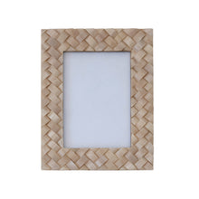 Load image into Gallery viewer, Woven Resin Photo Frame, Ivory Color (Holds 5&quot; x 7&quot; Photo)
