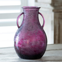 Load image into Gallery viewer, Frosted Cranberry Glass Vase
