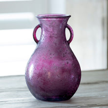 Load image into Gallery viewer, Frosted Cranberry Glass Vase
