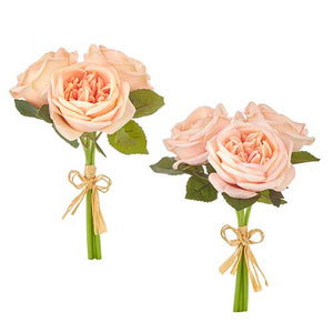 11.5" Real Touch Peach Garden Rose Bundle