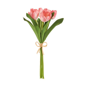 14.5" Real Touch Pink and White Tulip Bundle