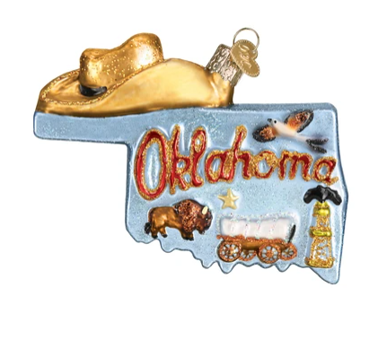 State of Oklahoma Christmas Ornament