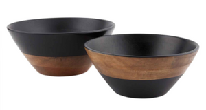 Black Two-Tone Bowl Set