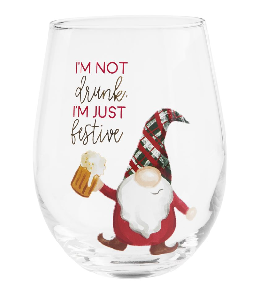 Christmas Drinking Wine Glasses