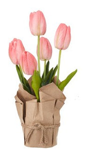 10" Real Touch Potted Tulips