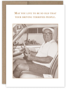 Driving Terrifies People Birthday Card