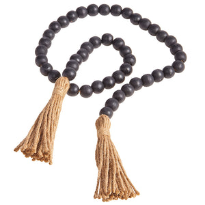 Black Bead Garland with Tassels