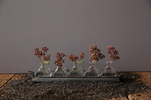 Decorative Metal Tray with glass vases