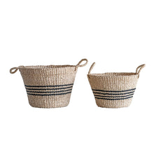 Load image into Gallery viewer, Palm and Seagrass striped baskets
