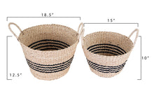 Load image into Gallery viewer, Palm and Seagrass striped baskets
