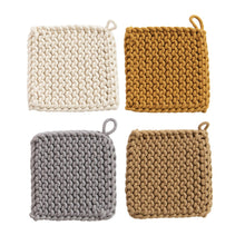 Load image into Gallery viewer, Square Cotton Crocheted Pot Holder
