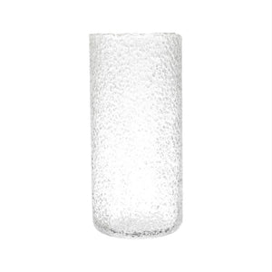 Clear Seeded Glass Hurricane Vase