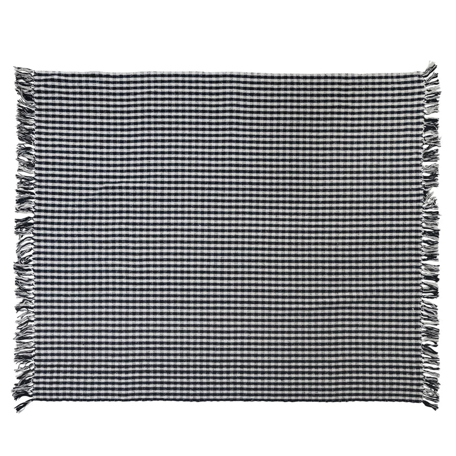 Gingham Woven Cotton Blanket