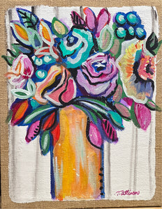 Flowers on Burlap, 18"x24"