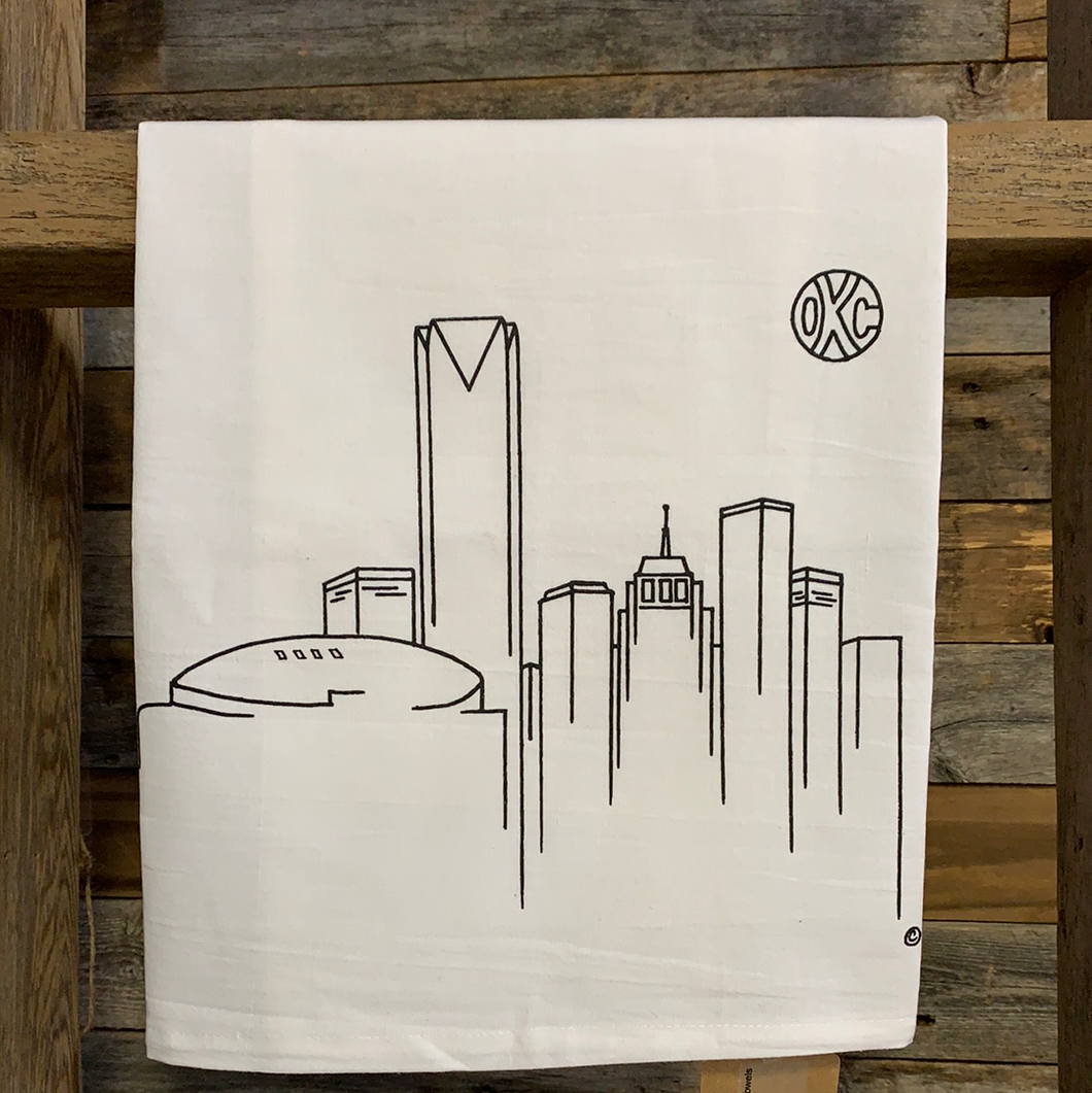 Oklahoma City Skyline Dish Towels