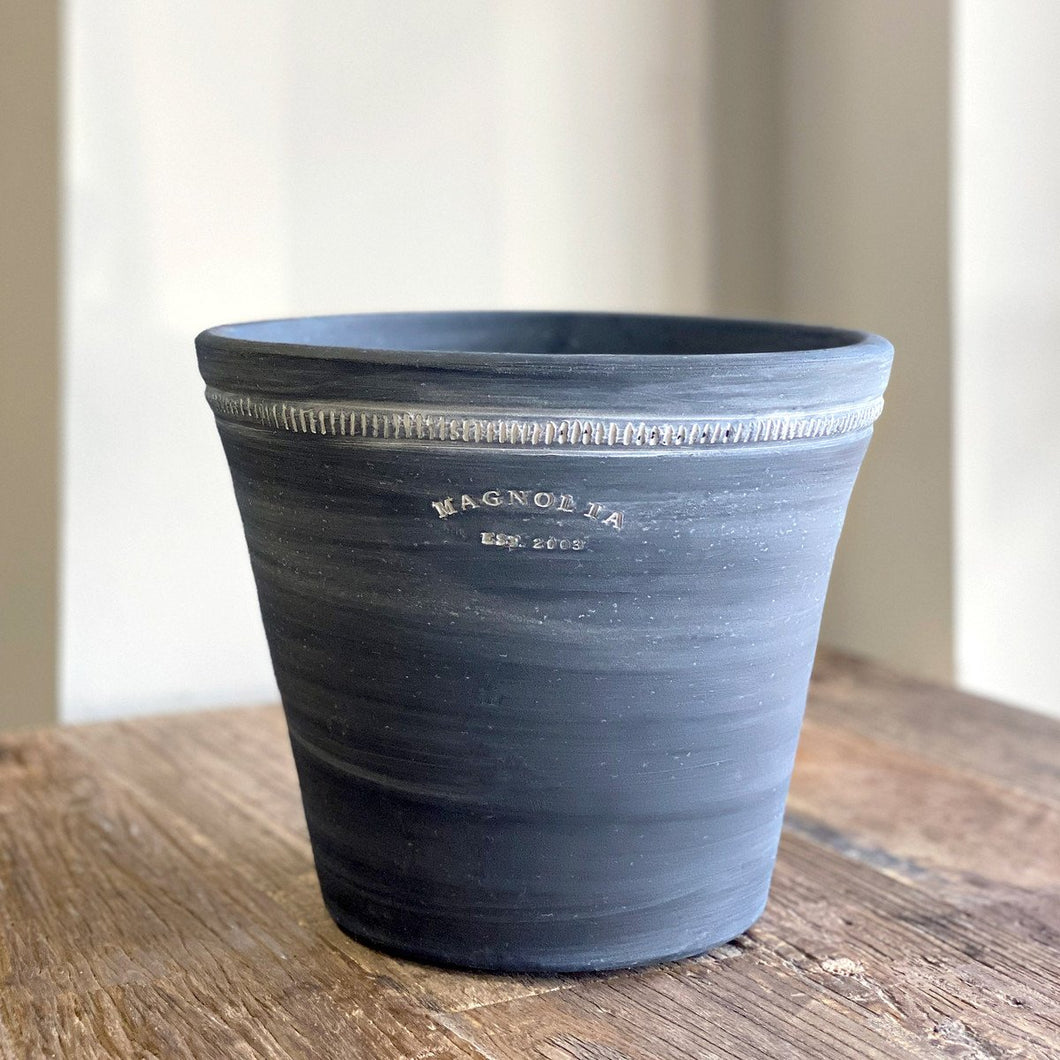 Magnolia Distressed Black Pot, Extra Large