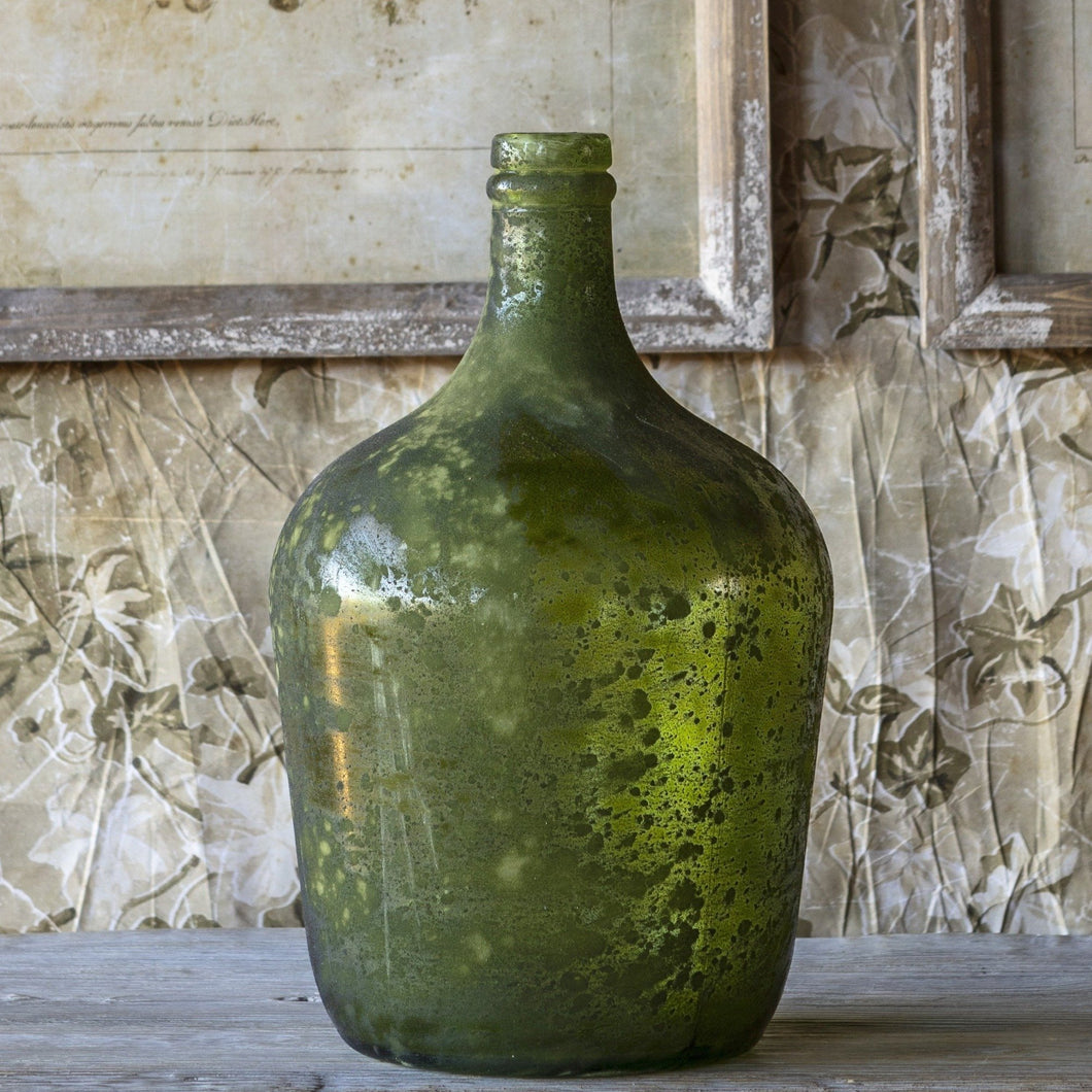 Decorative Aged Verde Bottle